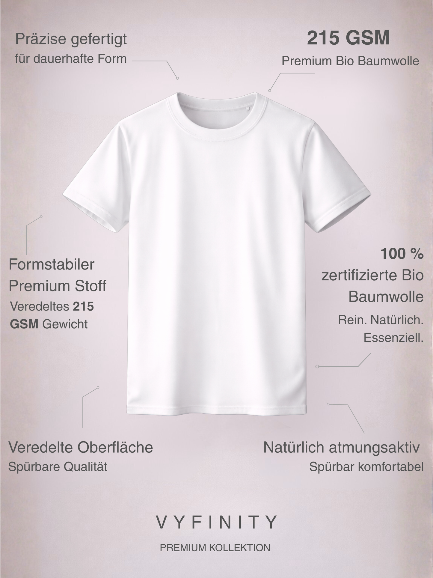 Vyfinity Premium Mama Herzen T-Shirt – 215 GSM Bio Baumwolle