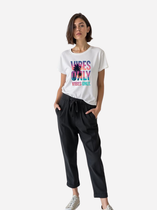Vyfinity – Vibes Only Organic Women’s T-Shirt | Nachhaltiges Statement Shirt