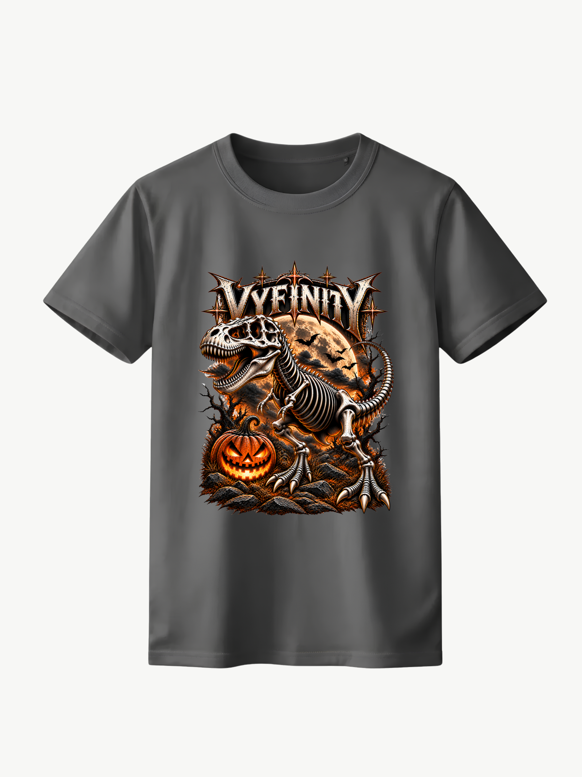 VYFINITY Dino T-Shirt – Dinosaurier Halloween Streetwear | Bio-Baumwolle