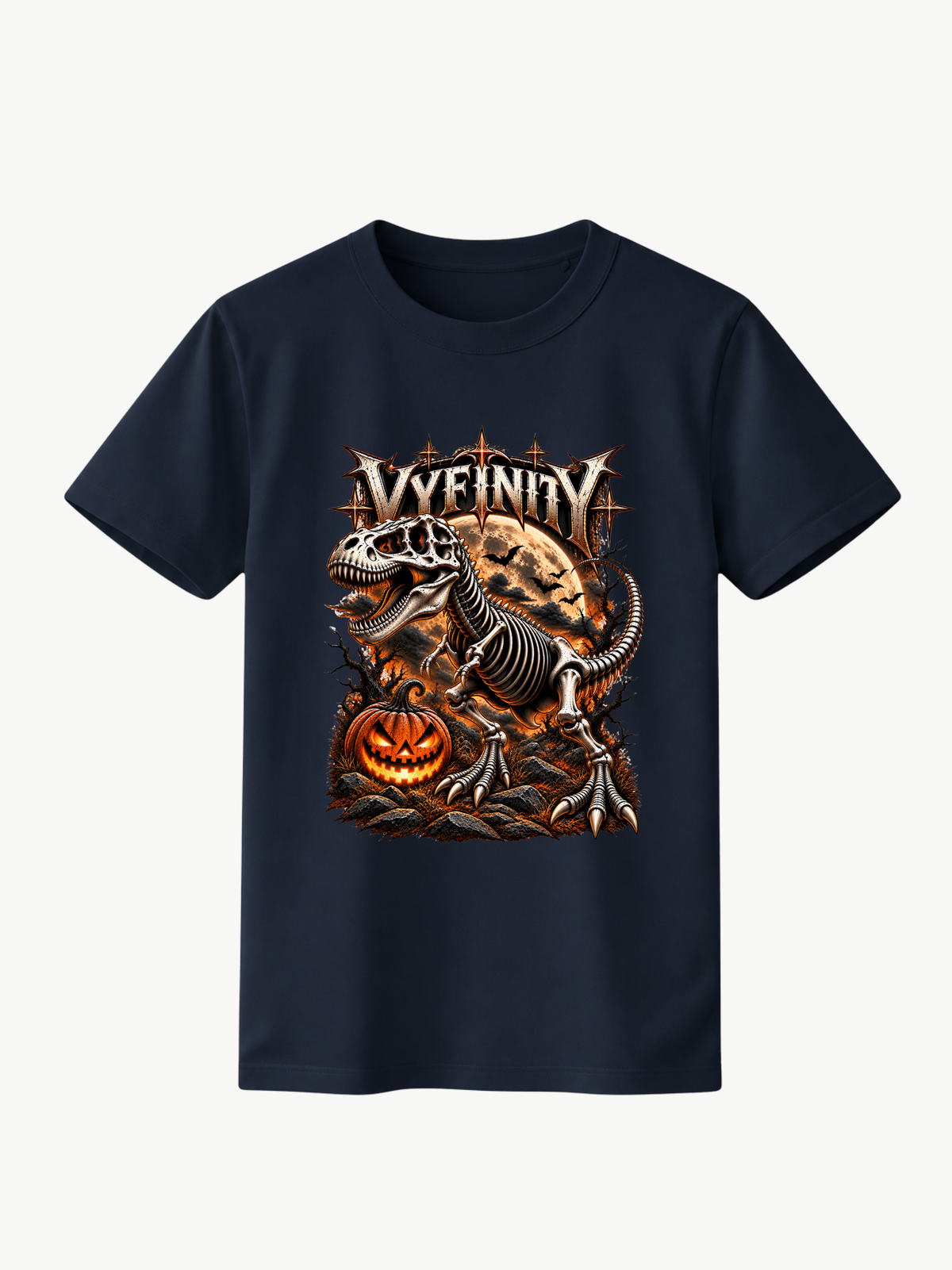 VYFINITY Dino T-Shirt – Dinosaurier Halloween Streetwear | Bio-Baumwolle