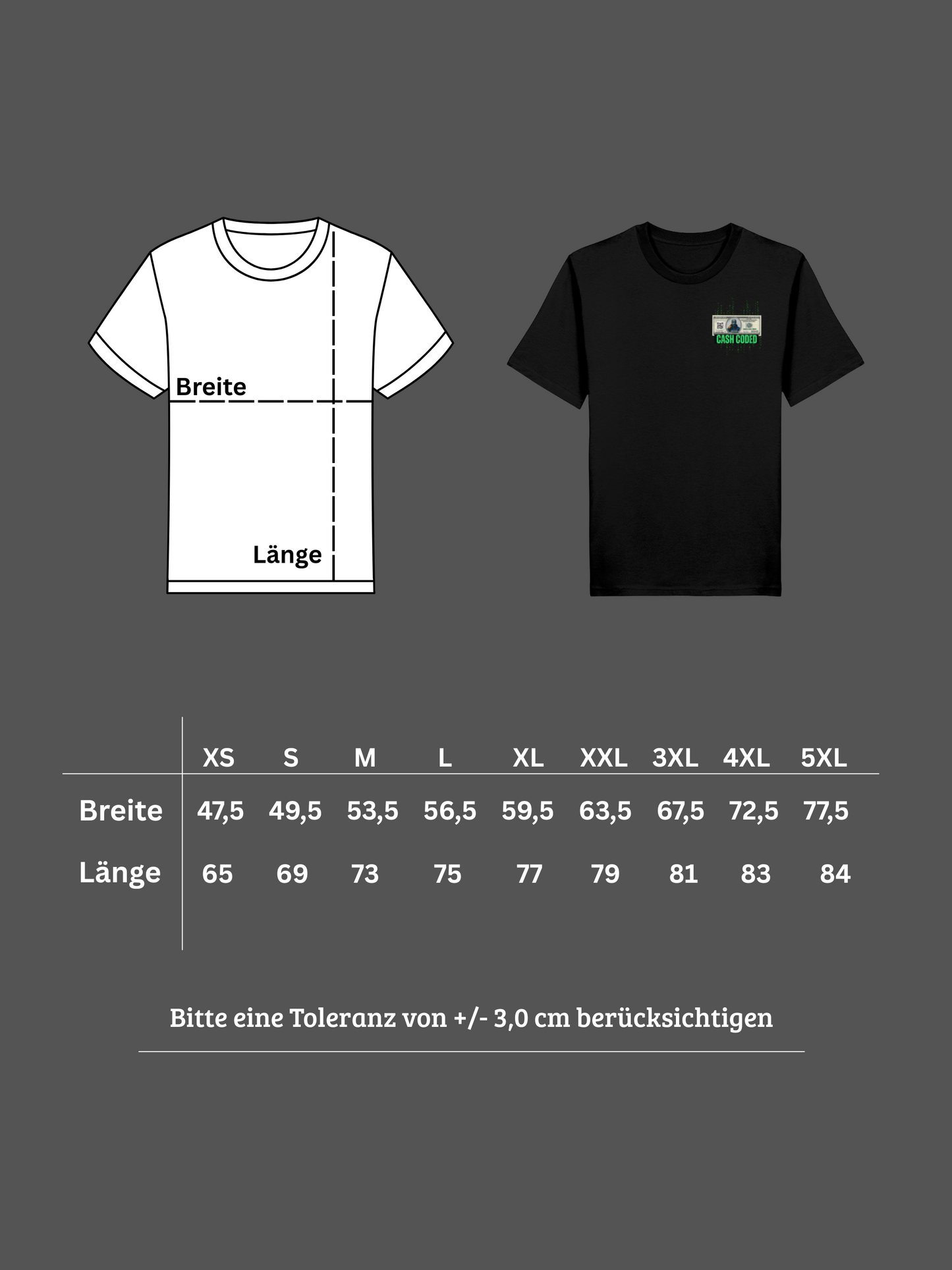 Vyfinity – Cash Coded Shirt | Herren Bio T-Shirt mit Front- & Backprint