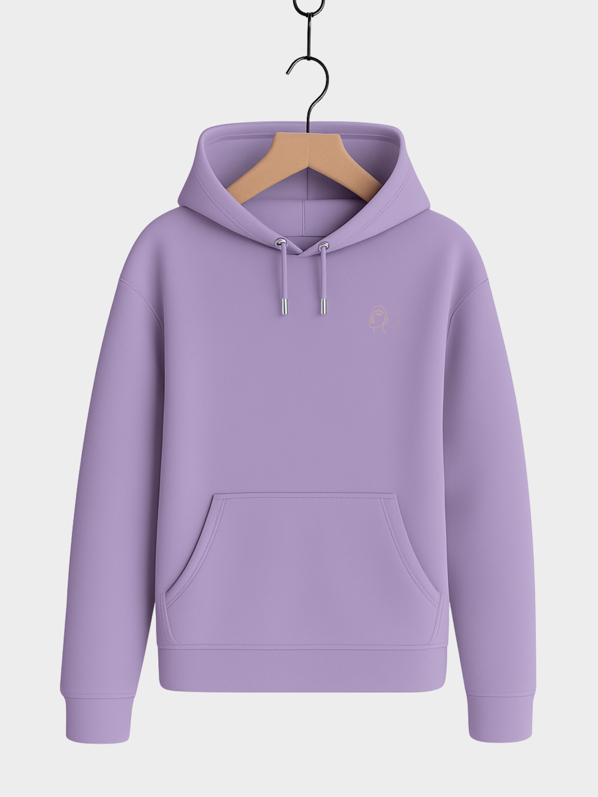 Vyfinity – Line Art Gesicht Hoodie Unisex (Organic 350 GSM)