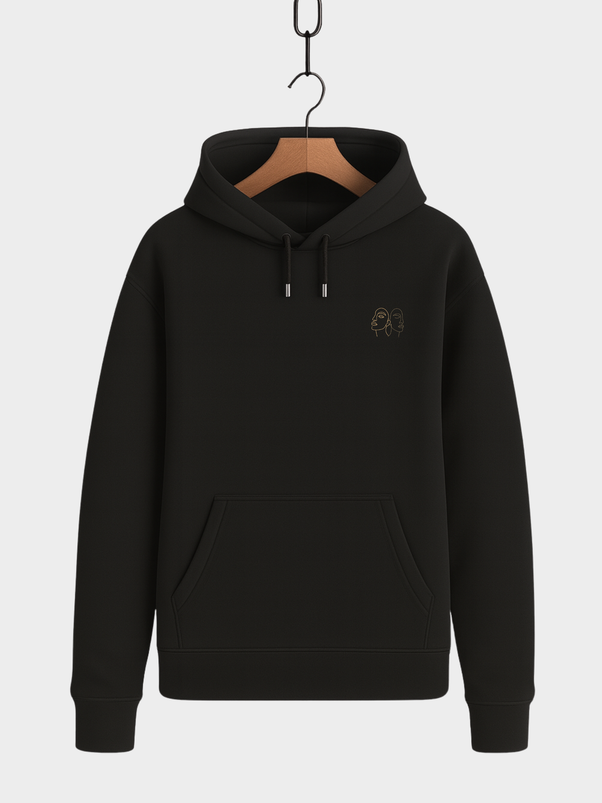 Vyfinity – Line Art Gesicht Hoodie Unisex (Organic 350 GSM)