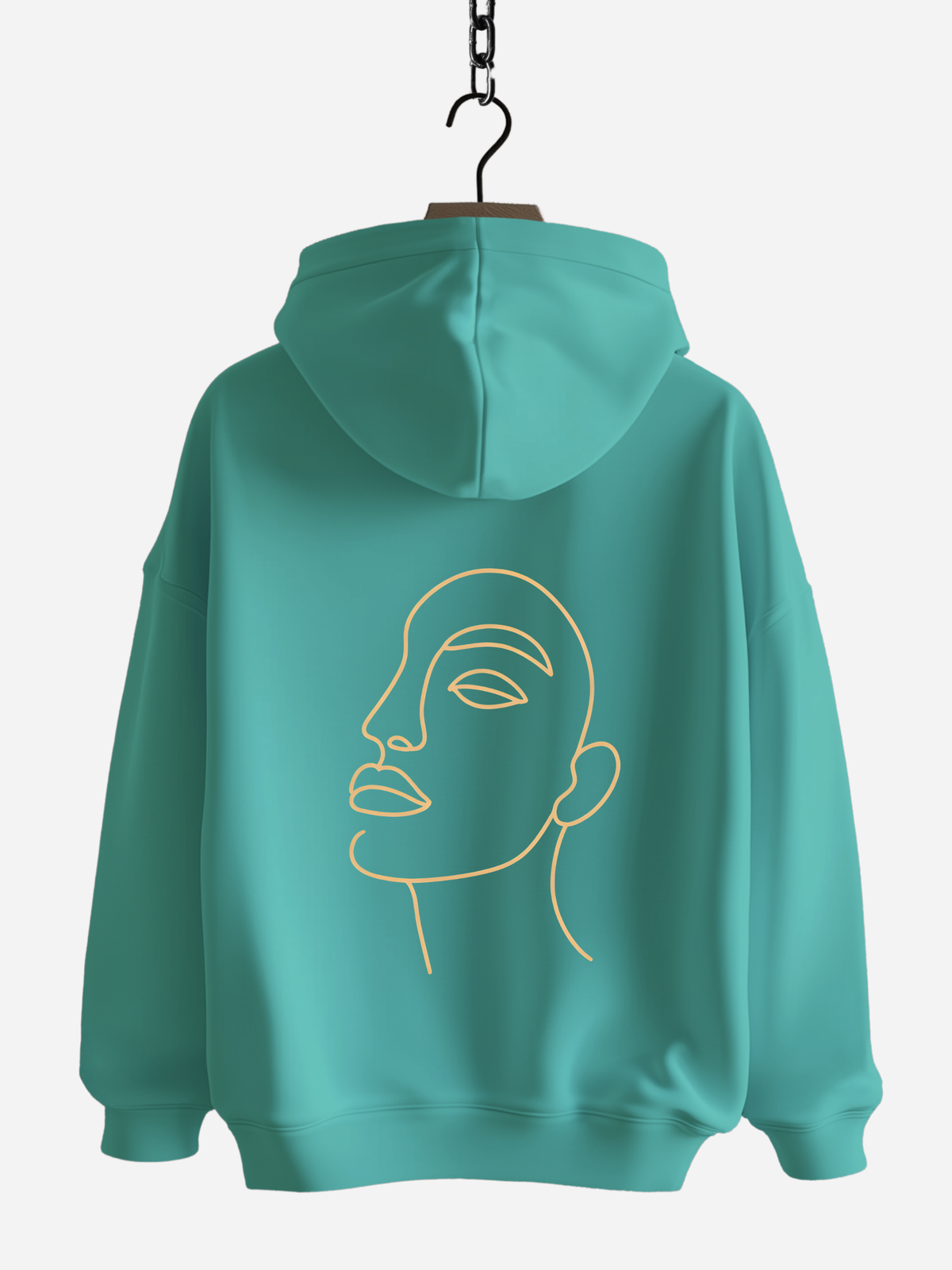 Vyfinity – Line Art Gesicht Hoodie Unisex (Organic 350 GSM)