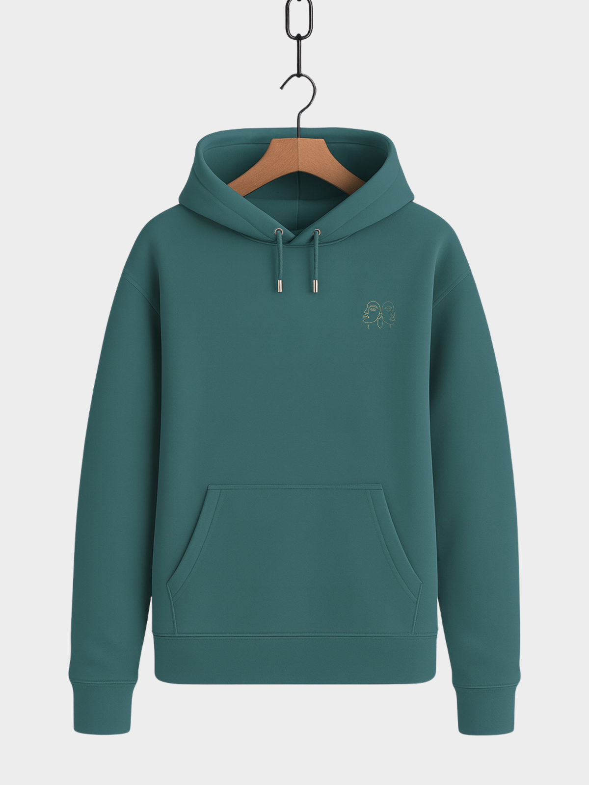 Vyfinity – Line Art Gesicht Hoodie Unisex (Organic 350 GSM)