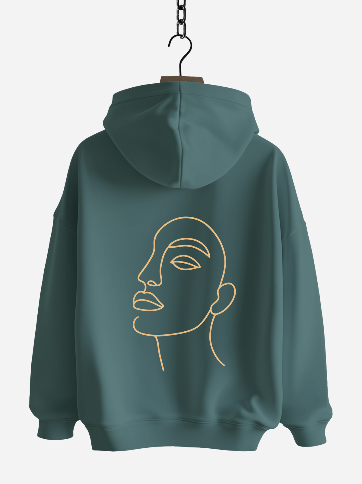 Vyfinity – Line Art Gesicht Hoodie Unisex (Organic 350 GSM)