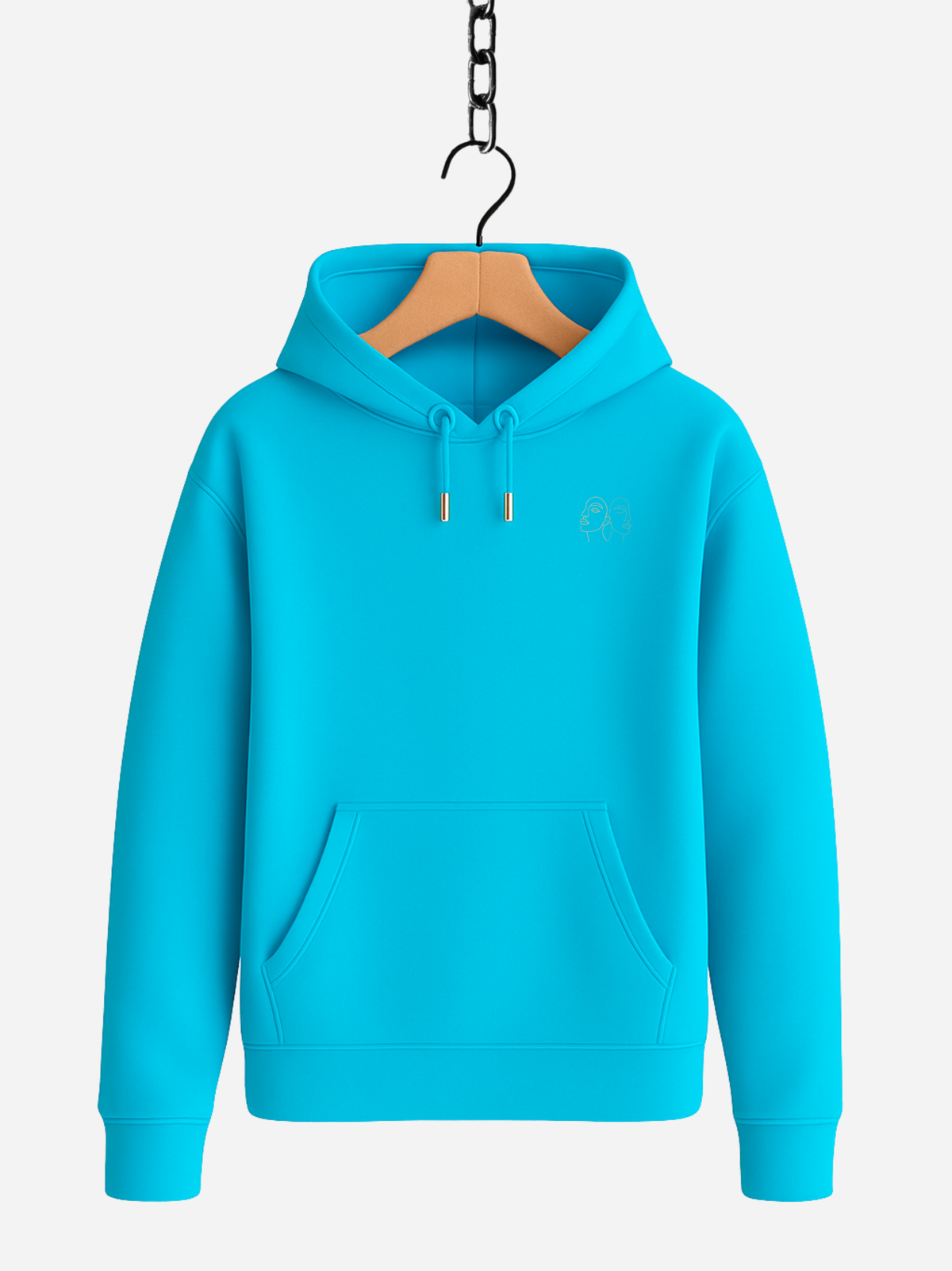 Vyfinity – Line Art Gesicht Hoodie Unisex (Organic 350 GSM)