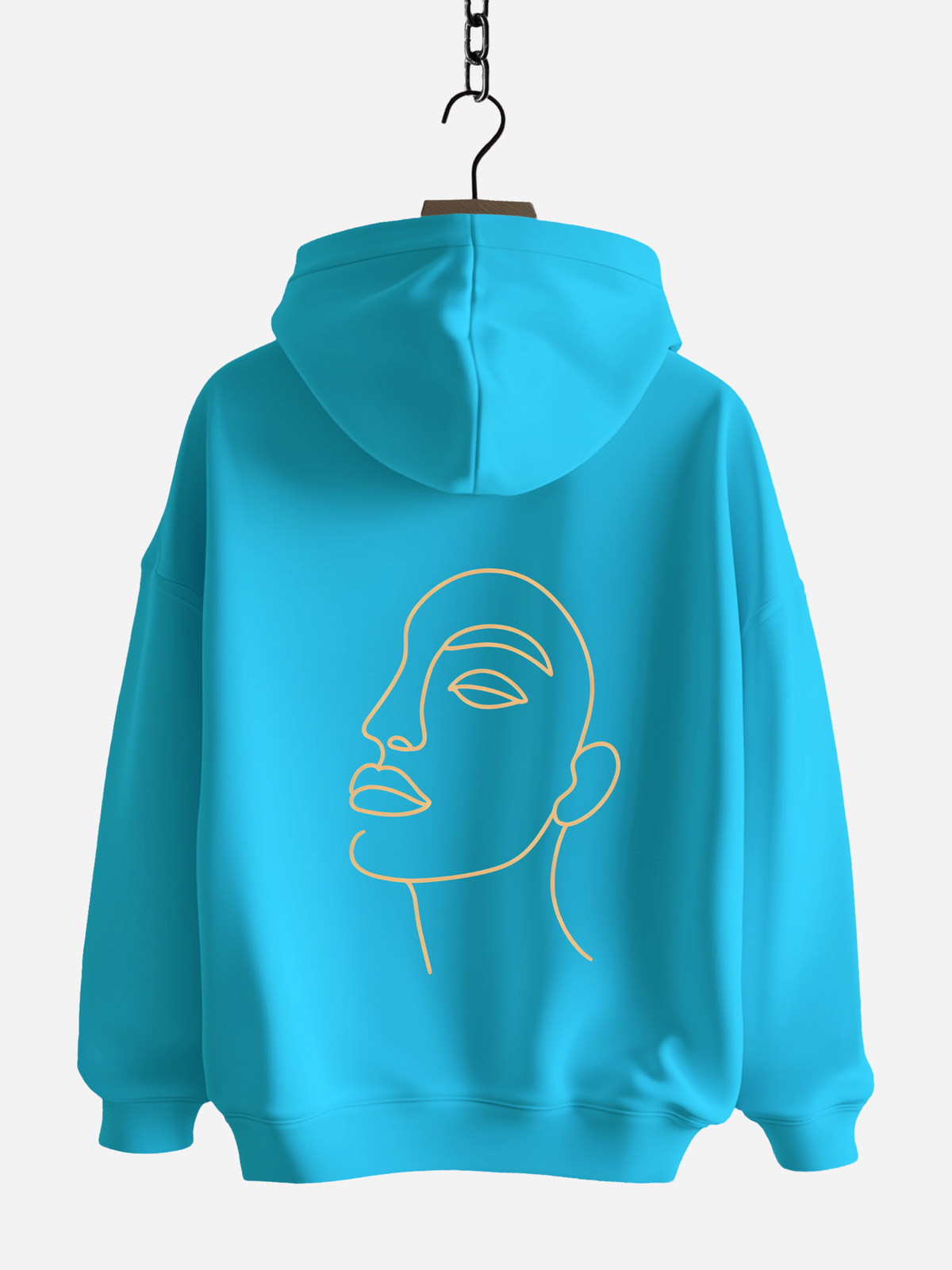 Vyfinity – Line Art Gesicht Hoodie Unisex (Organic 350 GSM)