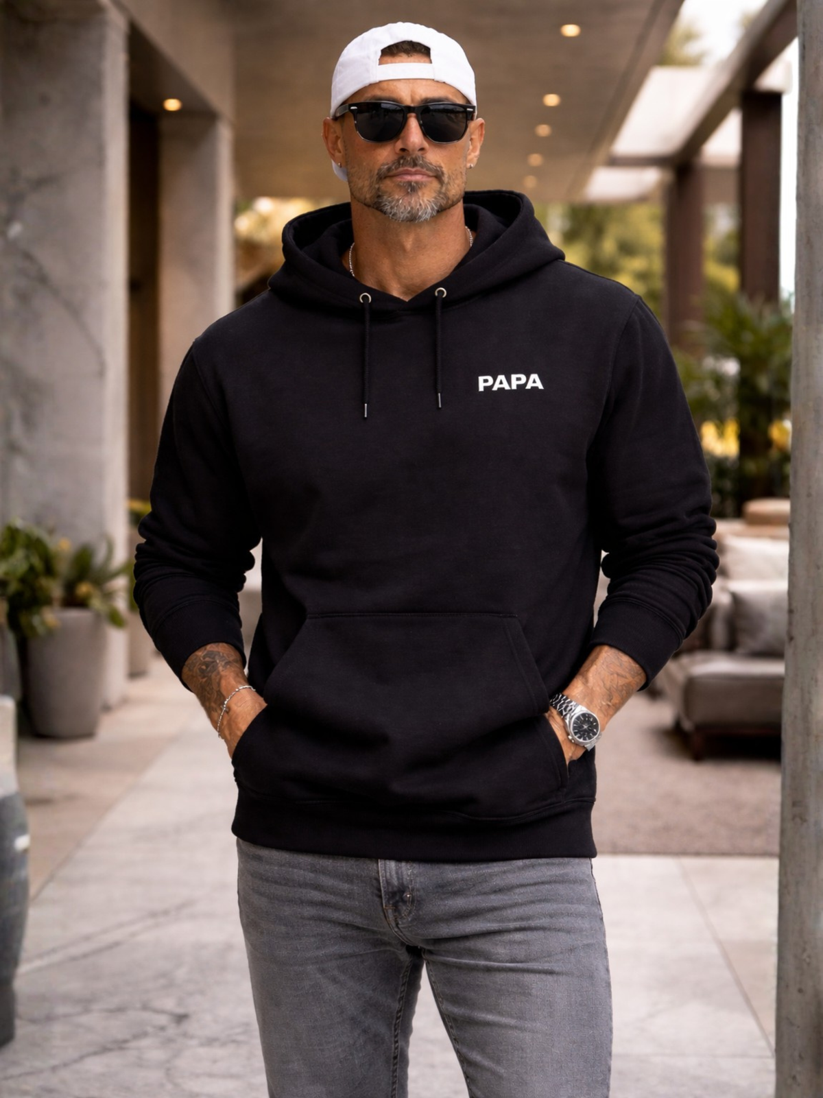 Vyfinity Papa Premium Hoodie – Organic Cotton 350 GSM Dad Streetwear