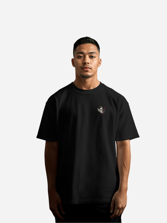 Vyfinity T-Shirt Schwarz mit kleinem Logo Chestprint auf der Vorderseite