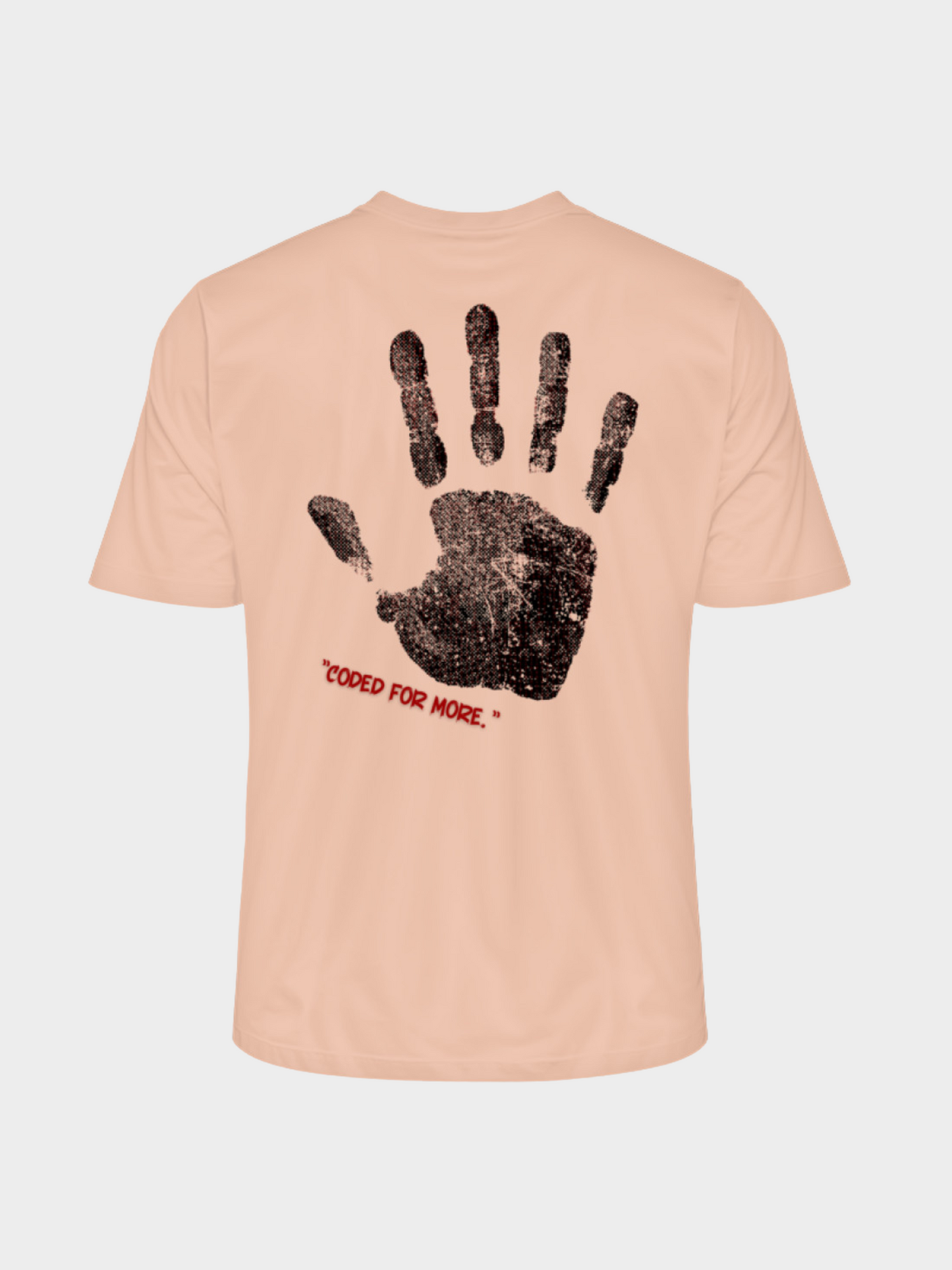 T-Shirt „Coded for More.“ – Handabdruck & Binärcode Design | Vyfinity®