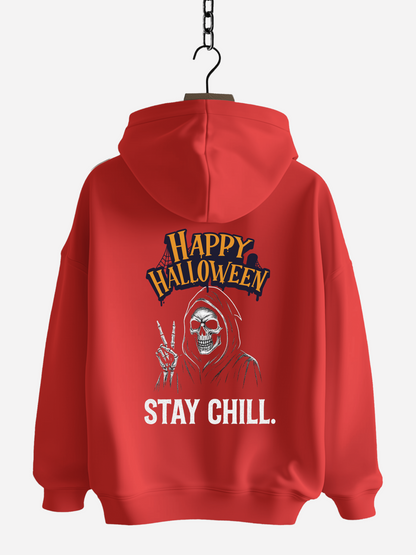 Happy Halloween Stay Chill Zipper Hoodie – Unisex Bio Baumwolle 350 GSM