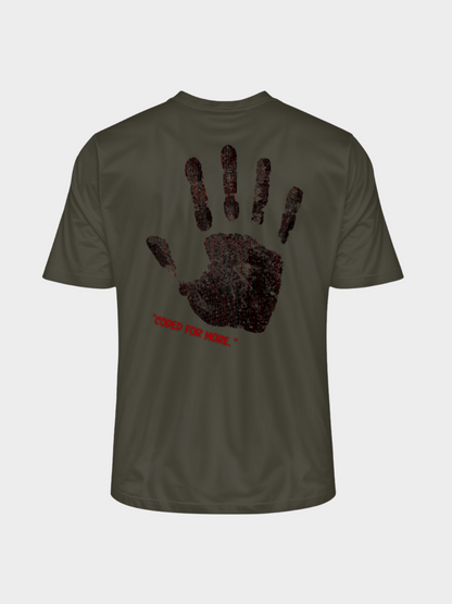 T-Shirt „Coded for More.“ – Handabdruck & Binärcode Design | Vyfinity®