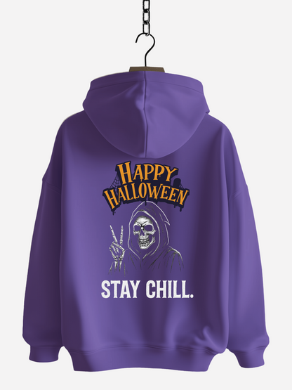 Happy Halloween Stay Chill Zipper Hoodie – Unisex Bio Baumwolle 350 GSM