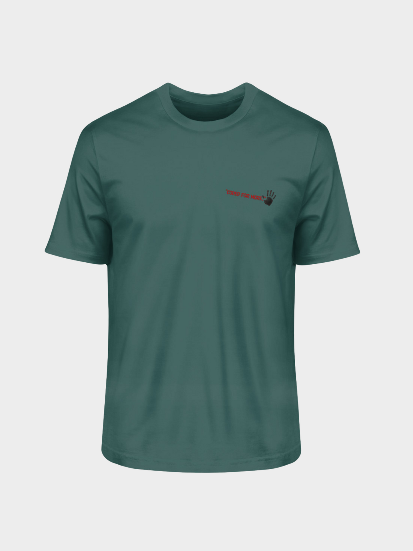 T-Shirt „Coded for More.“ – Handabdruck & Binärcode Design | Vyfinity®