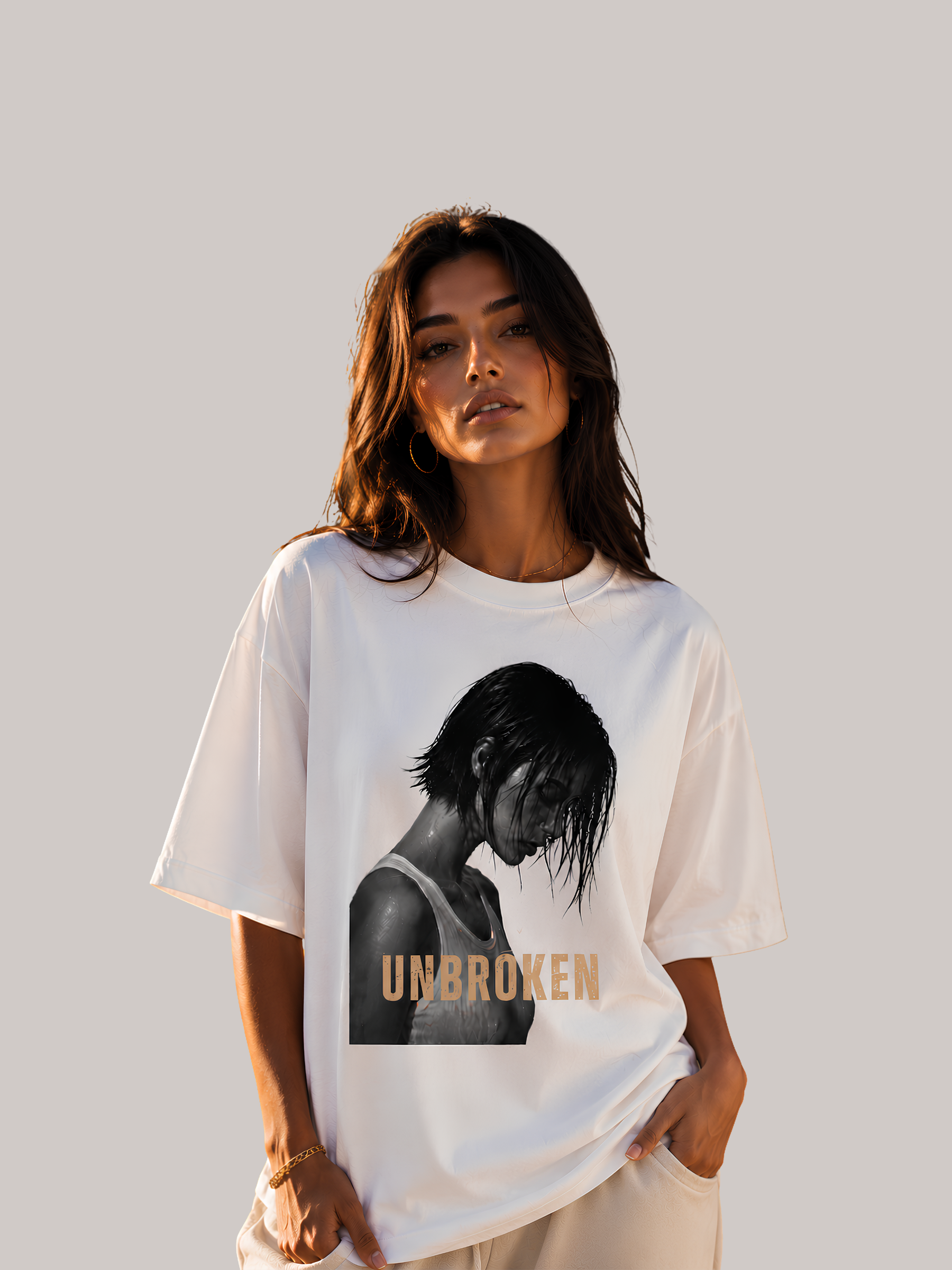 UNBROKEN Premium Heavy T-Shirt | Unisex Statement Shirt aus Bio-Baumwolle | VYFINITY