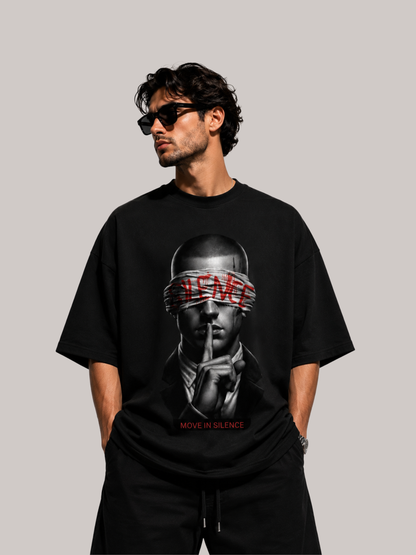 MOVE IN SILENCE Oversized T-Shirt – Premium Streetwear Statement Shirt | Vyfinity