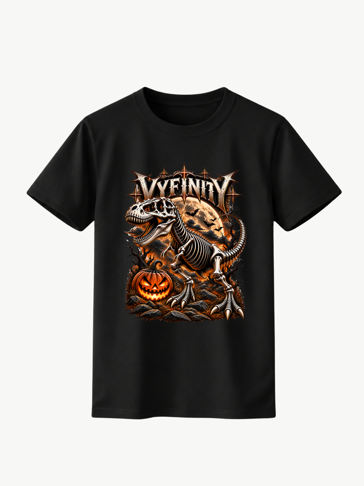 VYFINITY Dino T-Shirt – Dinosaurier Halloween Streetwear | Bio-Baumwolle
