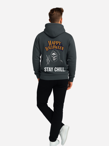 Happy Halloween Stay Chill Zipper Hoodie – Unisex Bio Baumwolle 350 GSM