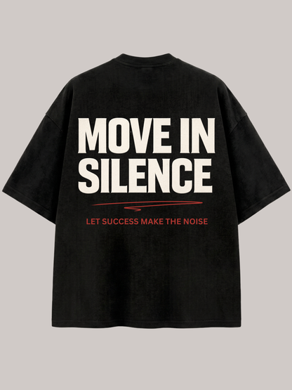 MOVE IN SILENCE Oversized T-Shirt – Premium Streetwear Statement Shirt | Vyfinity