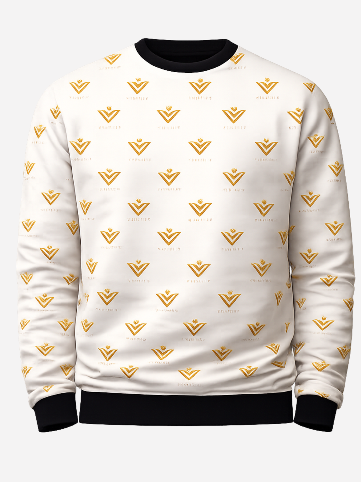 Vyfinity Luxury Alloverprint Sweatshirt – White Gold Edition