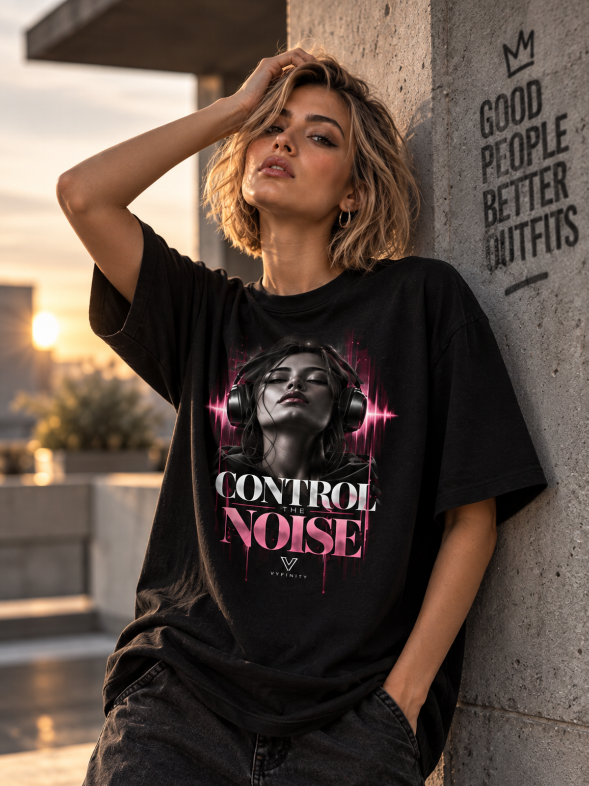 Control Noise Premium T-Shirt – 215 GSM Relaxed Fit