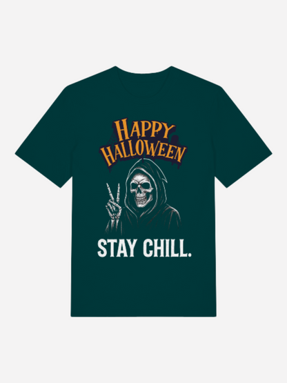 Happy Halloween Stay Chill T-Shirt – Bio Baumwolle Unisex Shirt