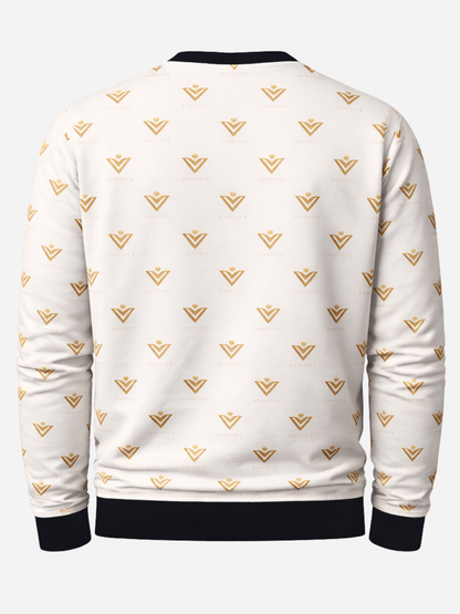 Vyfinity Luxury Alloverprint Sweatshirt – White Gold Edition