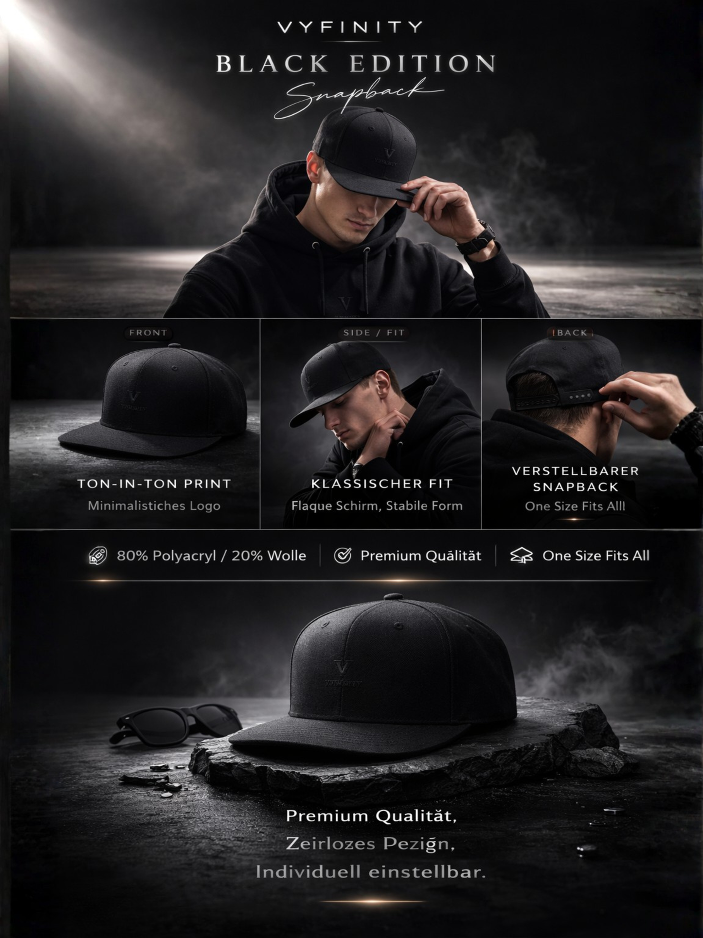 Black Edition Snapback Cap