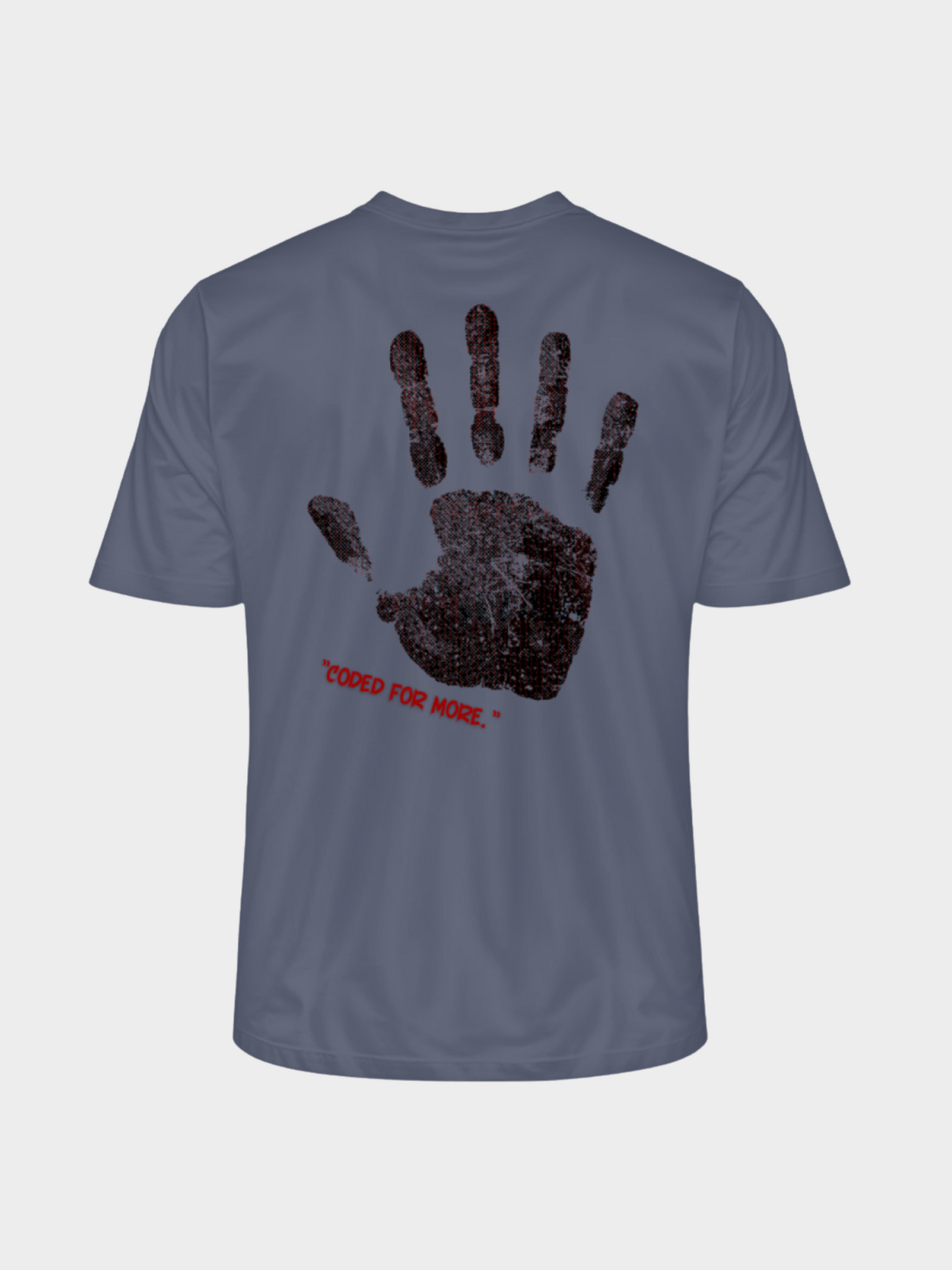 T-Shirt „Coded for More.“ – Handabdruck & Binärcode Design | Vyfinity®