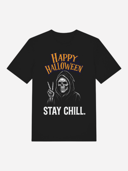 Happy Halloween Stay Chill T-Shirt – Bio Baumwolle Unisex Shirt