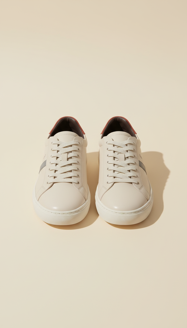 Minimalistische Sneaker in Champagner-Creme