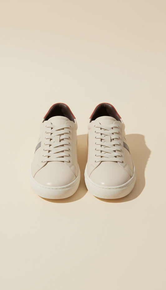 Minimalistische Sneaker in Champagner-Creme