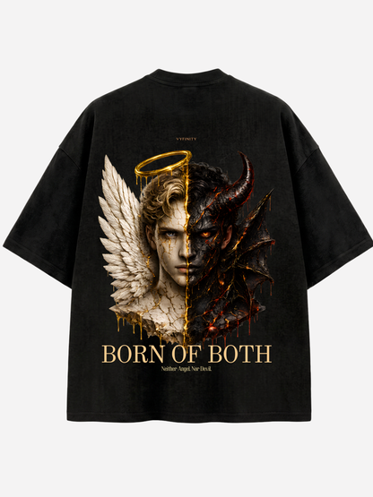 Vyfinity BORN OF BOTH Oversized T-Shirt – Premium Streetwear Statement Shirt