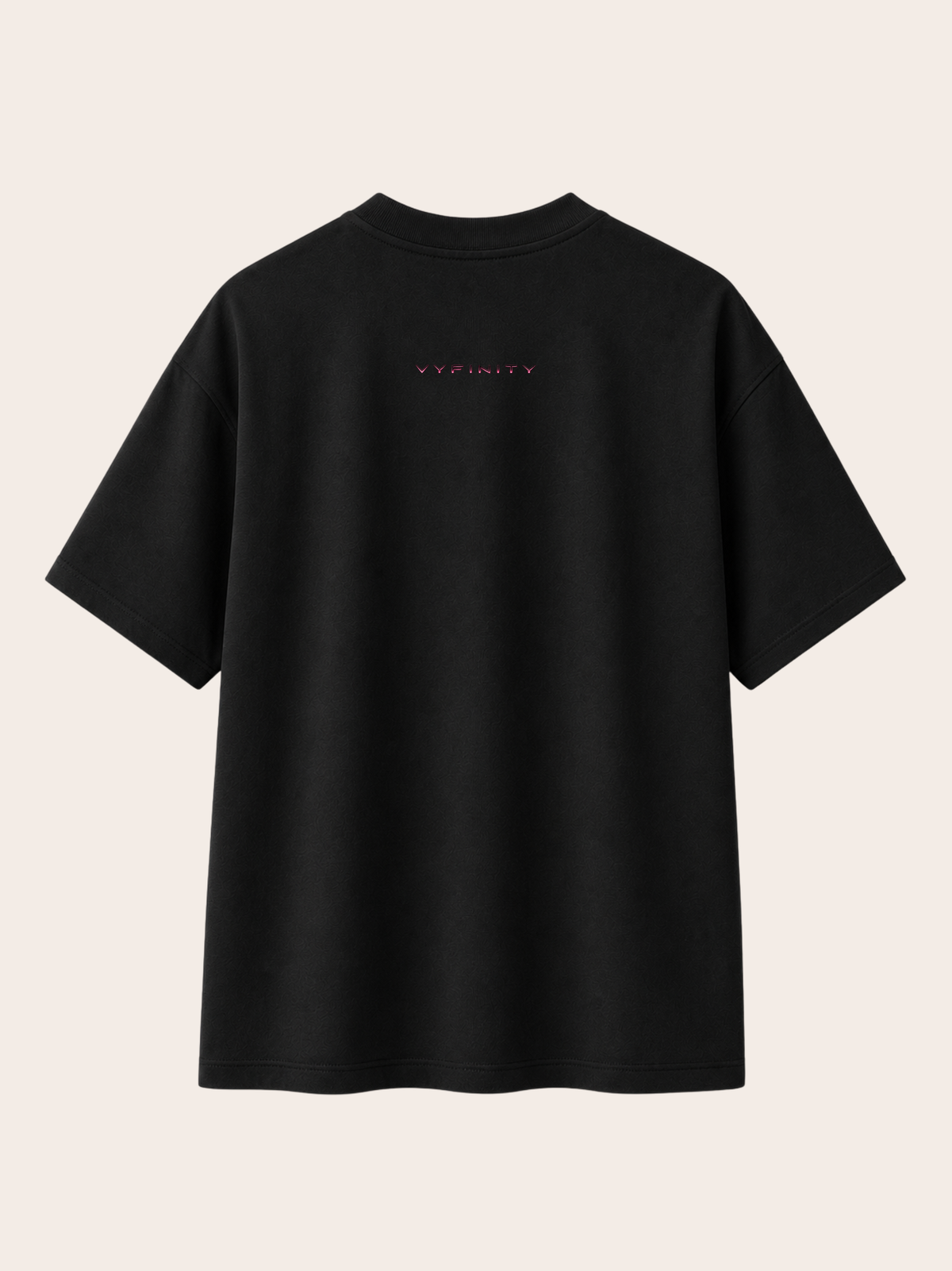 VYFINITY Control The Noise – Relaxed Fit T-Shirt 215 GSM – Schwarz – Rückseite mit VYFINITY Logo