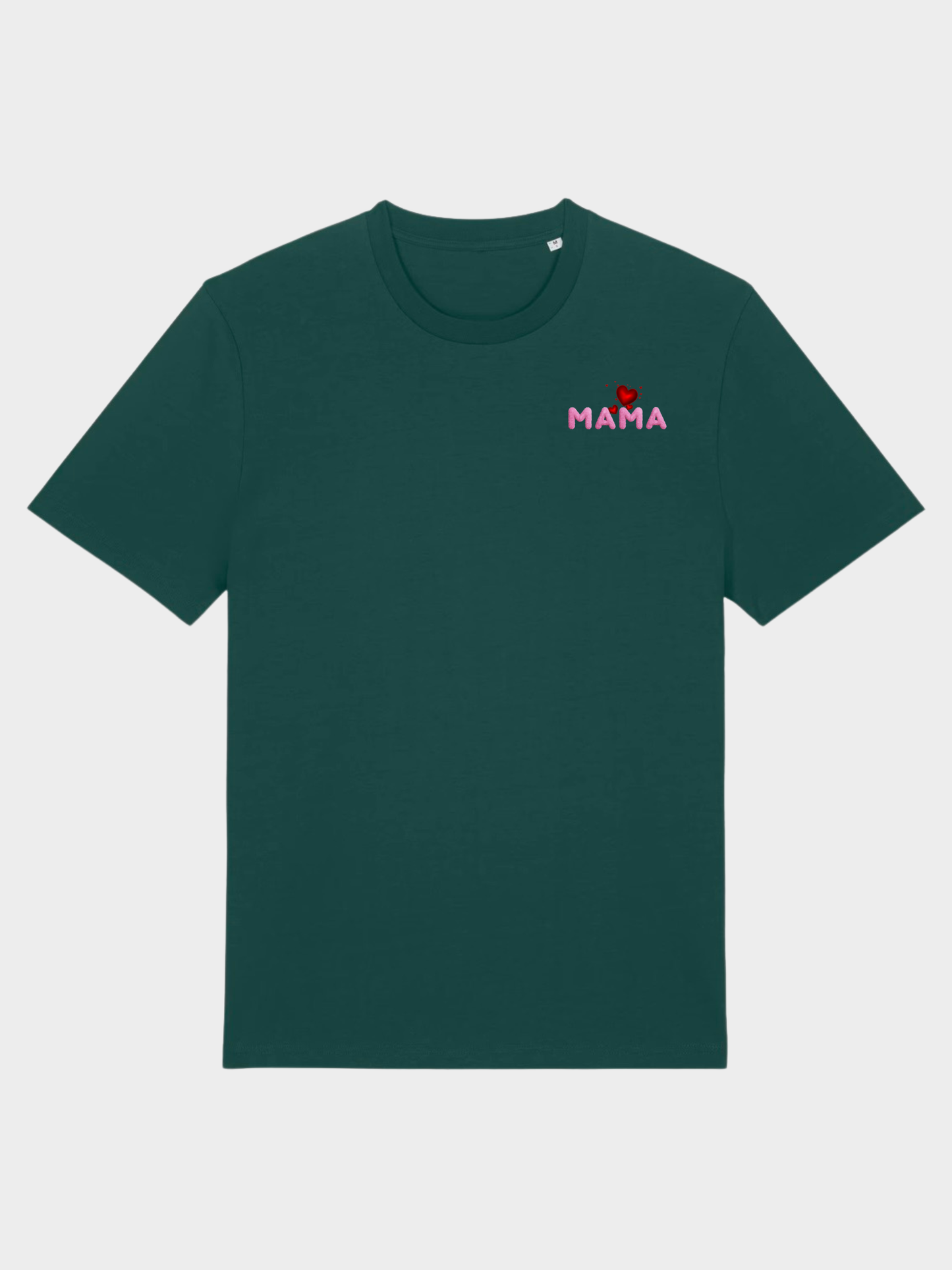 Vyfinity MAMA Herz Premium T-Shirt – Front Minimal & Rückenprint | 180 GSM Bio Baumwolle