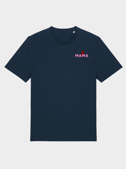 Vyfinity MAMA Herz Premium T-Shirt – Front Minimal & Rückenprint | 180 GSM Bio Baumwolle