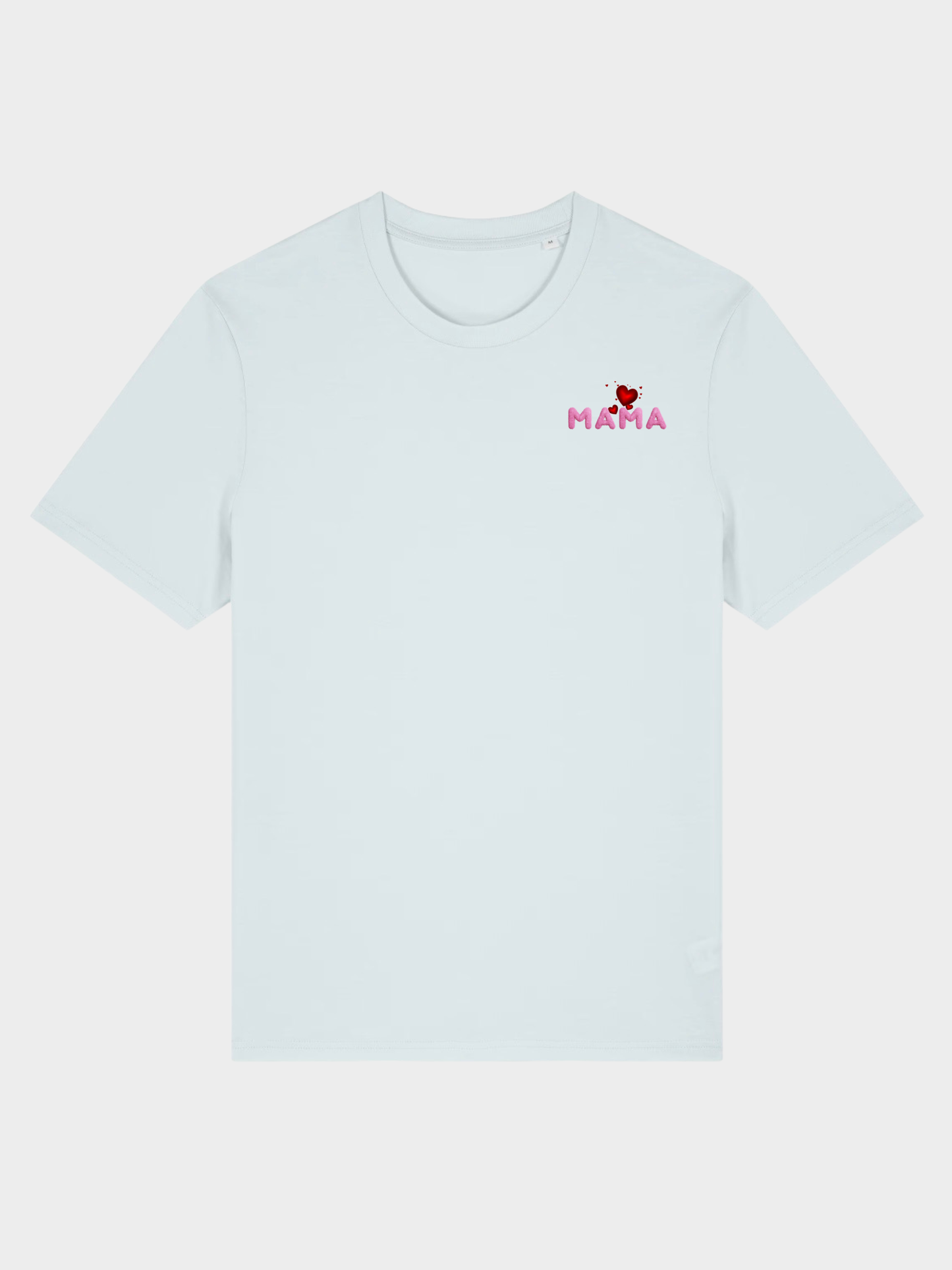 Vyfinity MAMA Herz Premium T-Shirt – Front Minimal & Rückenprint | 180 GSM Bio Baumwolle