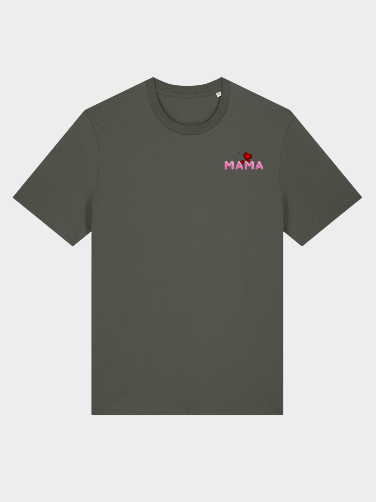Vyfinity MAMA Herz Premium T-Shirt – Front Minimal & Rückenprint | 180 GSM Bio Baumwolle