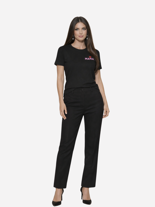 Vyfinity MAMA Herz Premium T-Shirt – Front Minimal & Rückenprint | 180 GSM Bio Baumwolle