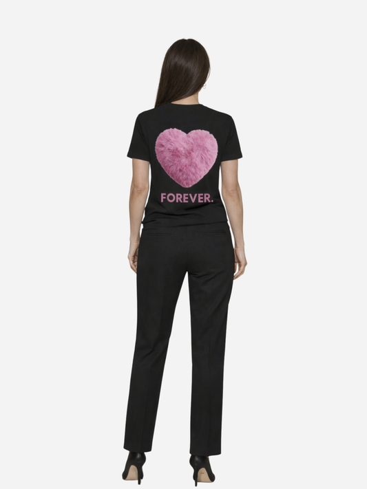 Vyfinity MAMA Herz Premium T-Shirt – Front Minimal & Rückenprint | 180 GSM Bio Baumwolle