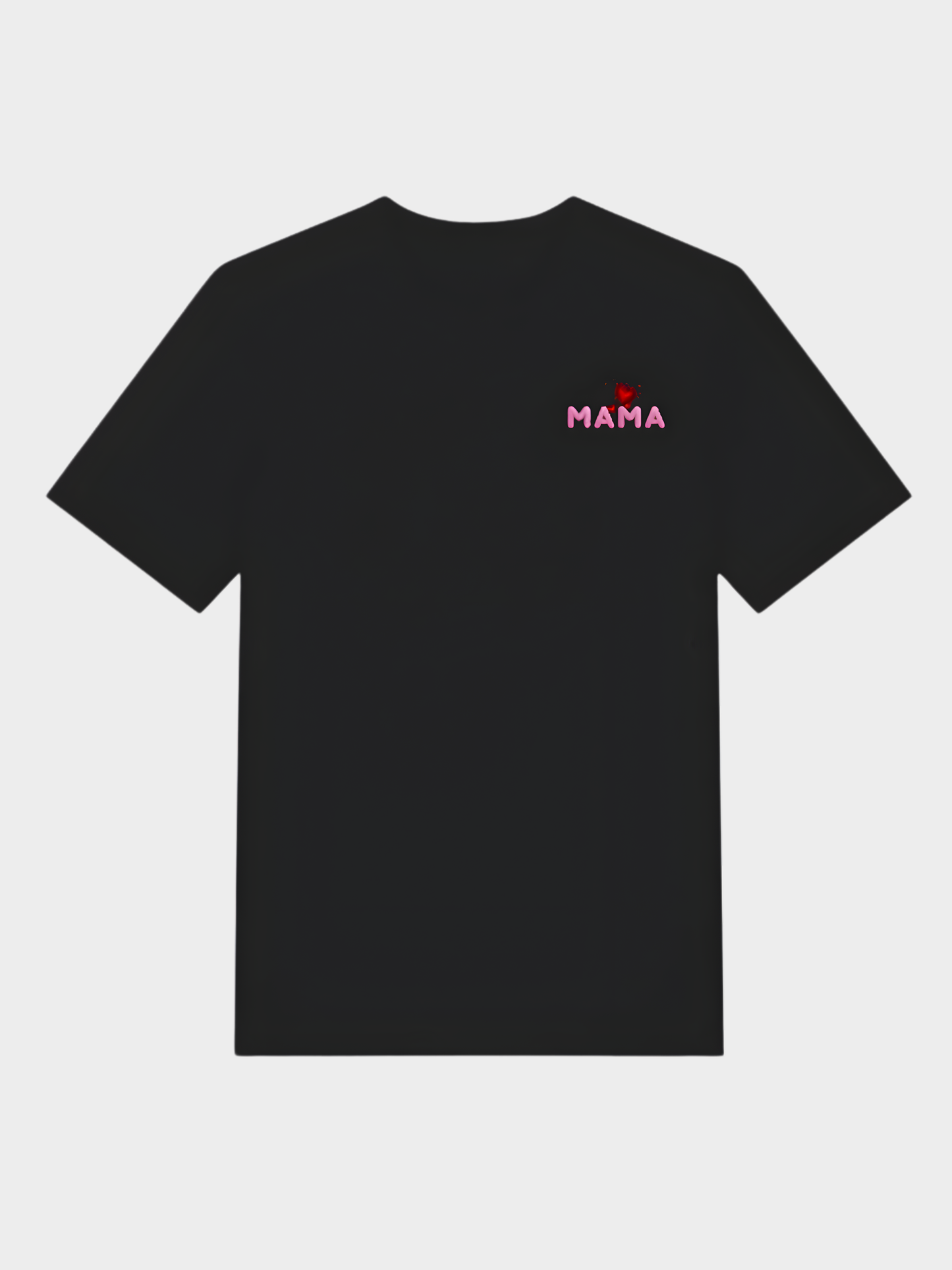 Vyfinity MAMA Herz Premium T-Shirt – Front Minimal & Rückenprint | 180 GSM Bio Baumwolle