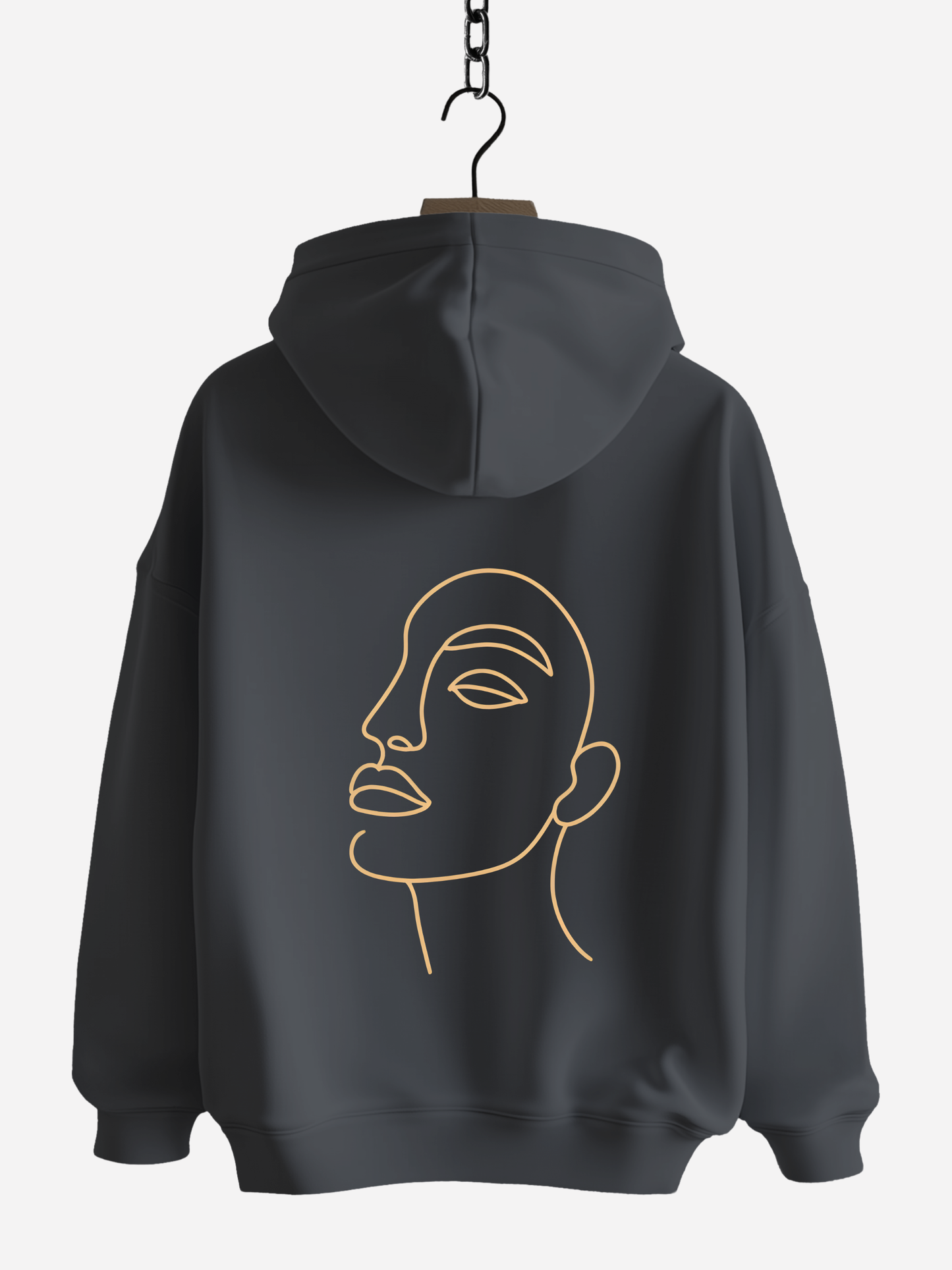 Vyfinity – Line Art Gesicht Hoodie Unisex (Organic 350 GSM)