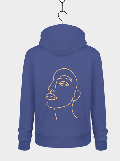 Vyfinity – Line Art Gesicht Hoodie Unisex (Organic 350 GSM)