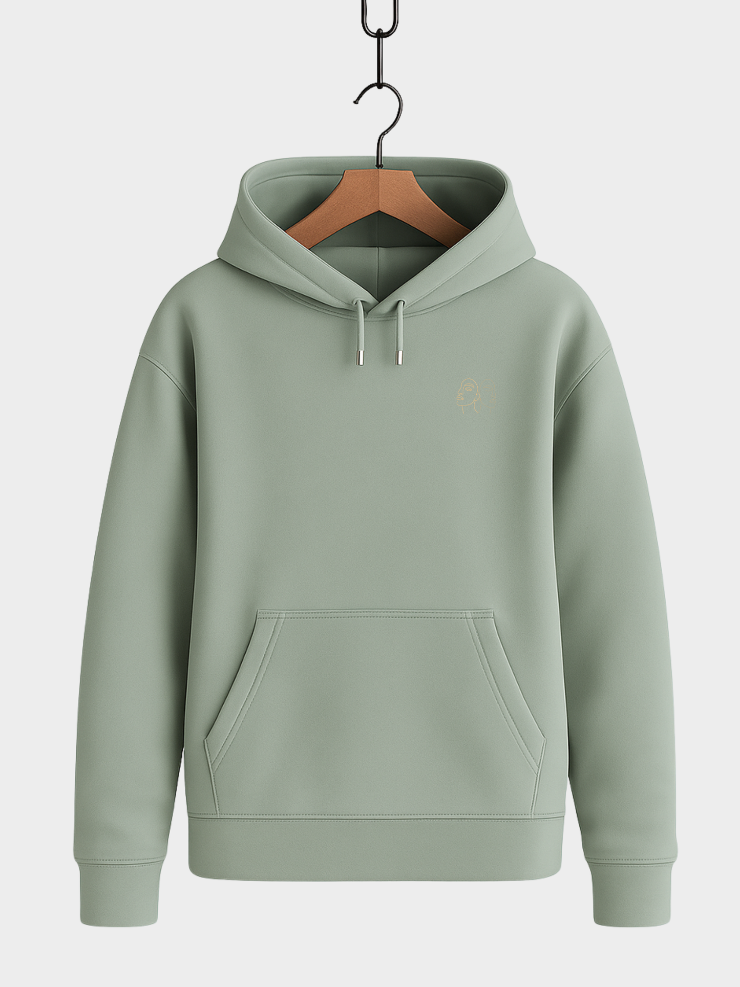 Vyfinity – Line Art Gesicht Hoodie Unisex (Organic 350 GSM)