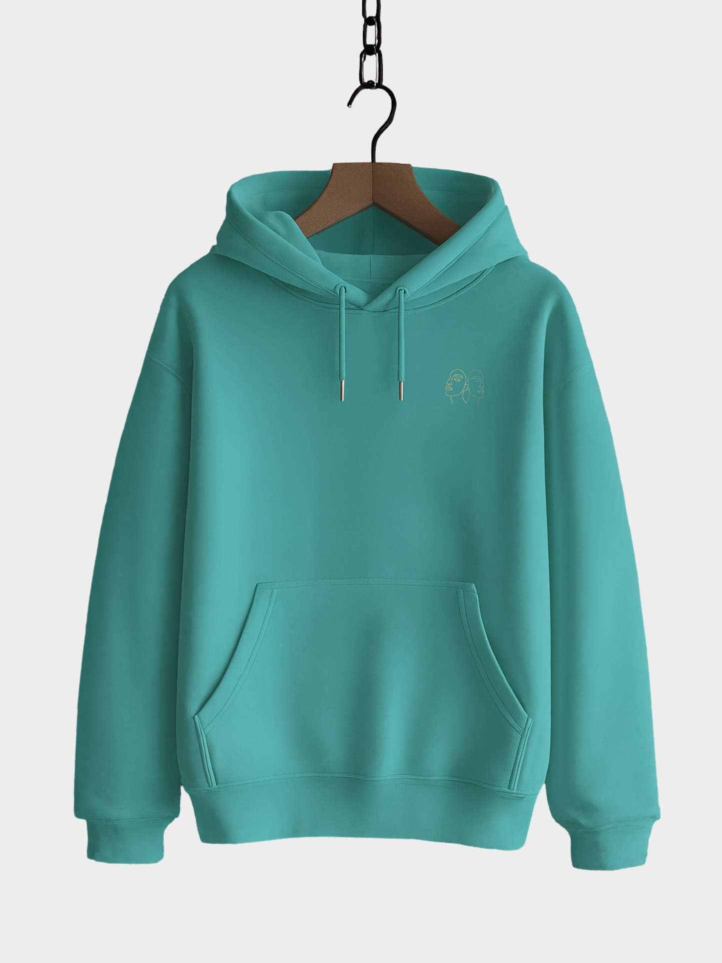 Vyfinity – Line Art Gesicht Hoodie Unisex (Organic 350 GSM)