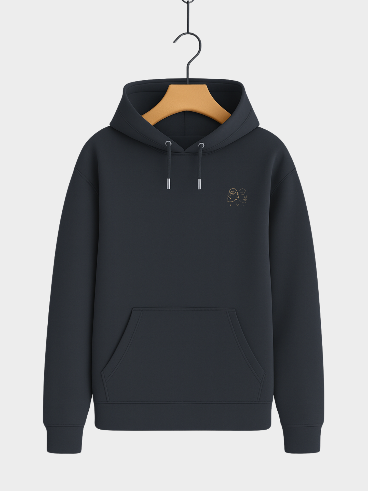 Vyfinity – Line Art Gesicht Hoodie Unisex (Organic 350 GSM)