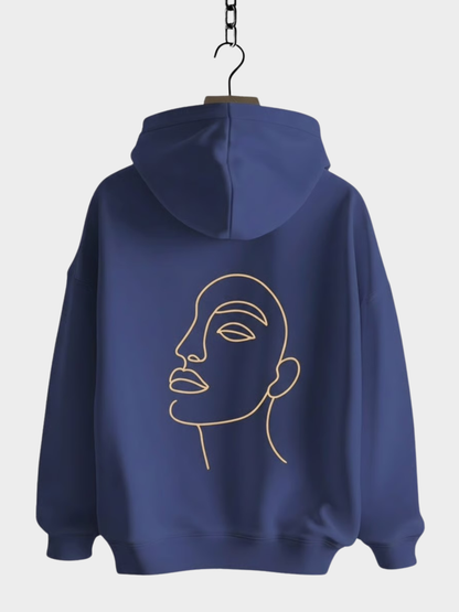 Vyfinity – Line Art Gesicht Hoodie Unisex (Organic 350 GSM)