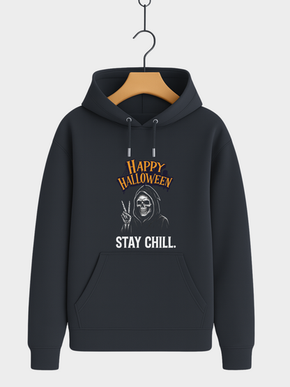 Happy Halloween Stay Chill Hoodie – Unisex Bio Baumwolle 350 GSM