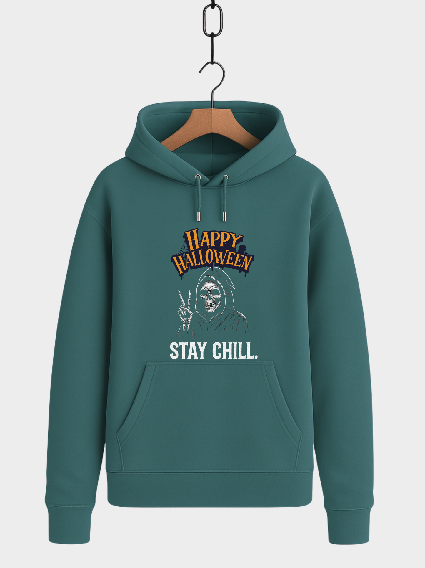 Happy Halloween Stay Chill Hoodie – Unisex Bio Baumwolle 350 GSM